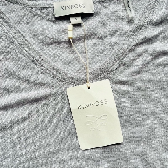 Kinross Linen V-Neck Side Slits A-line Tank Gray Size S Style KL20-85S - Picture 8 of 9